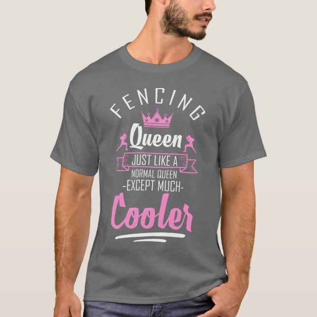 T-shirt Épée de sport Combat à l'épée Masque drôle fille (Devant)