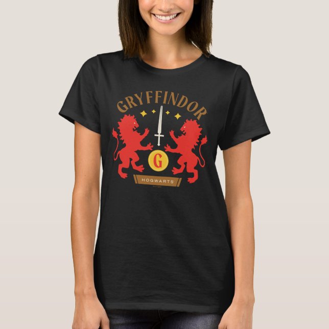 T-shirt Épée double lion graphique de la maison GRYFFINDOR (Devant)