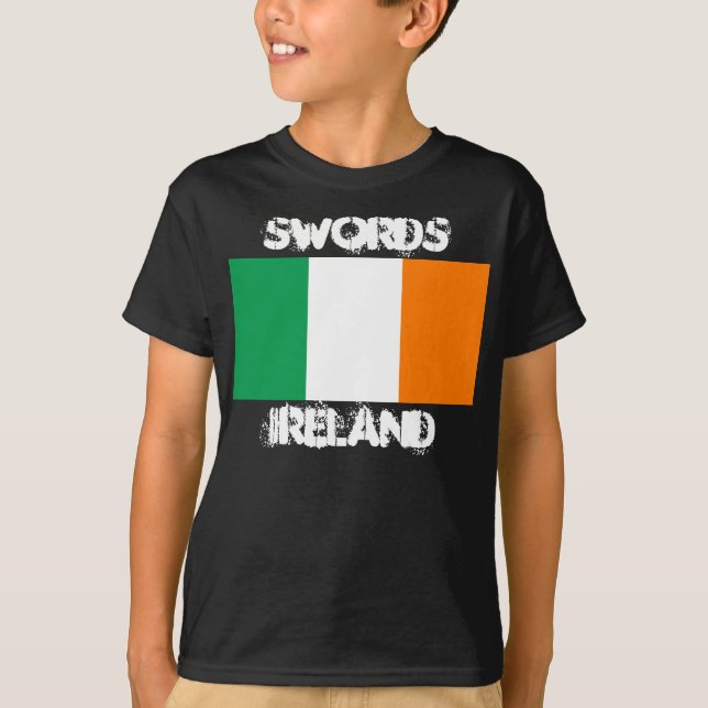 T-shirt Epée, Irlande avec drapeau irlandais (Devant)