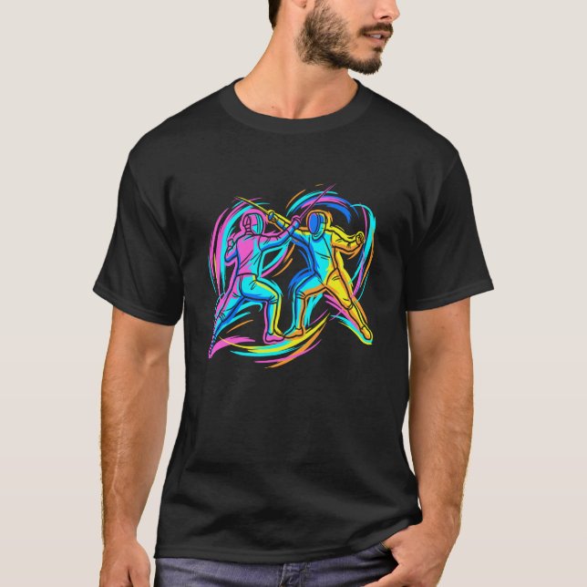 T-shirt Épéiste de duel d'escrime (Devant)