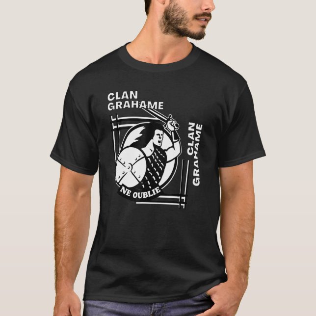 T-shirt Épéiste devise gaélique Clan Grahame (Devant)