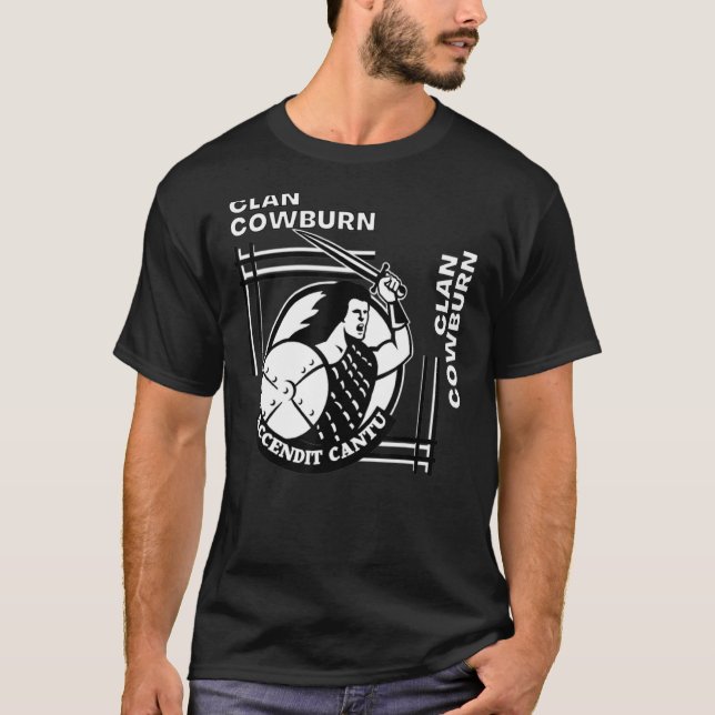 T-shirt Épéiste devise gaélique du clan Cowburn (Devant)