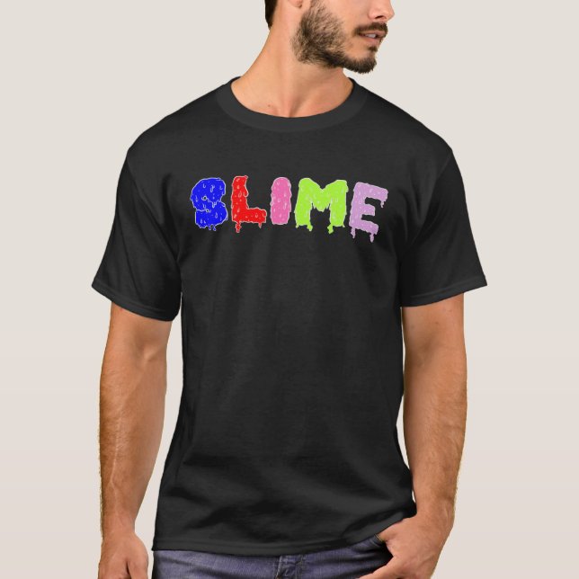 T-shirt épellation de texte multicolore mince (Devant)