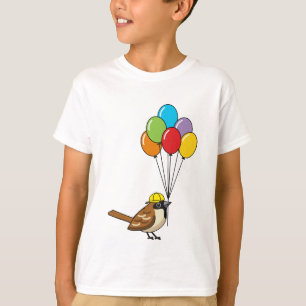 T-shirt Éperon de caricature mignon avec ballons