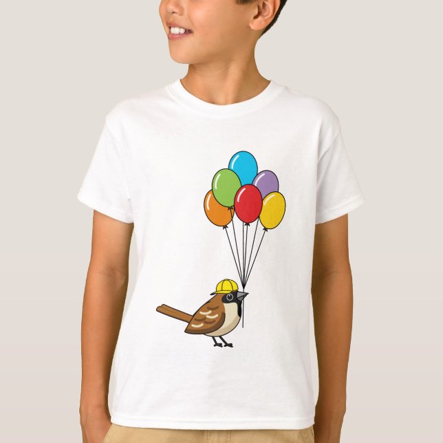 T-shirt Éperon de caricature mignon avec ballons (Devant)