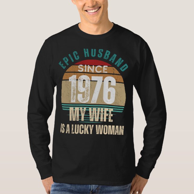 T-shirt Epic 76 Hubby Tee : Fortunate Wifes Joy, Mens Funn (Devant)
