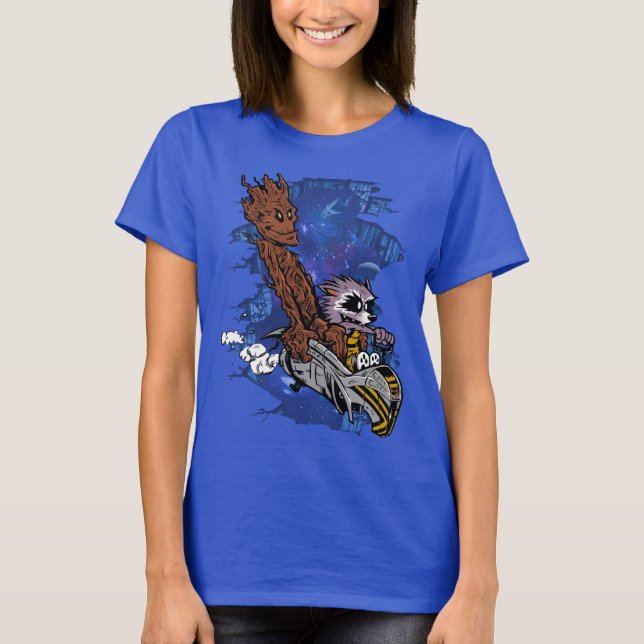 T-shirt Epic Cosmic Adventure – Galactic Warrior and Rebel (Devant)