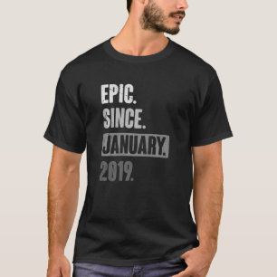 T-shirt Epic depuis janvier 2019 Anniversaire 4ème Décorat