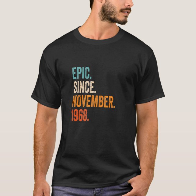 T-shirt Epic depuis novembre 1968 54e anniversaire (Devant)