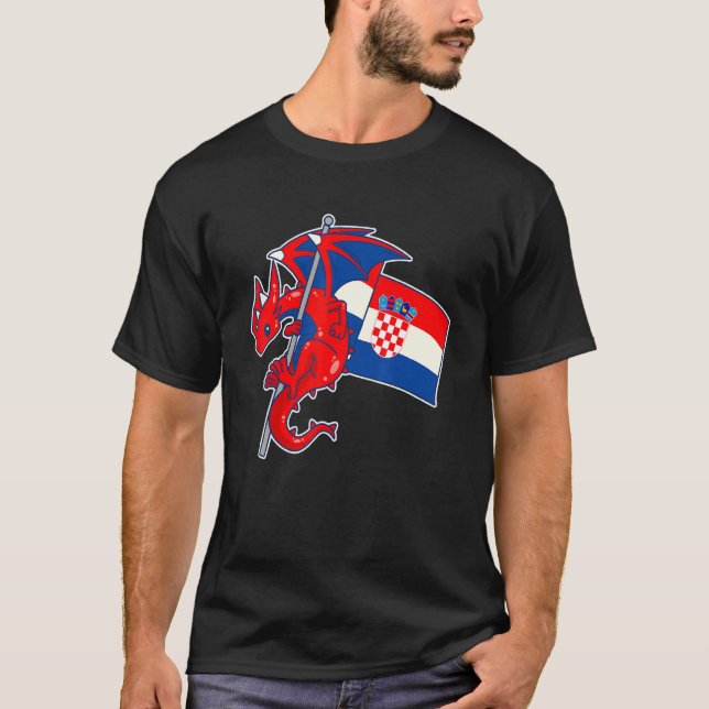 T-shirt Epic Dragon With Croatia Flag  Croatian (Devant)