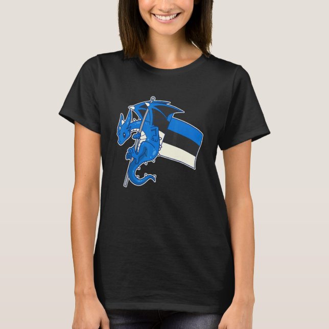 T-shirt Epic Estonian Dragon  Proud Estonia Flag (Devant)