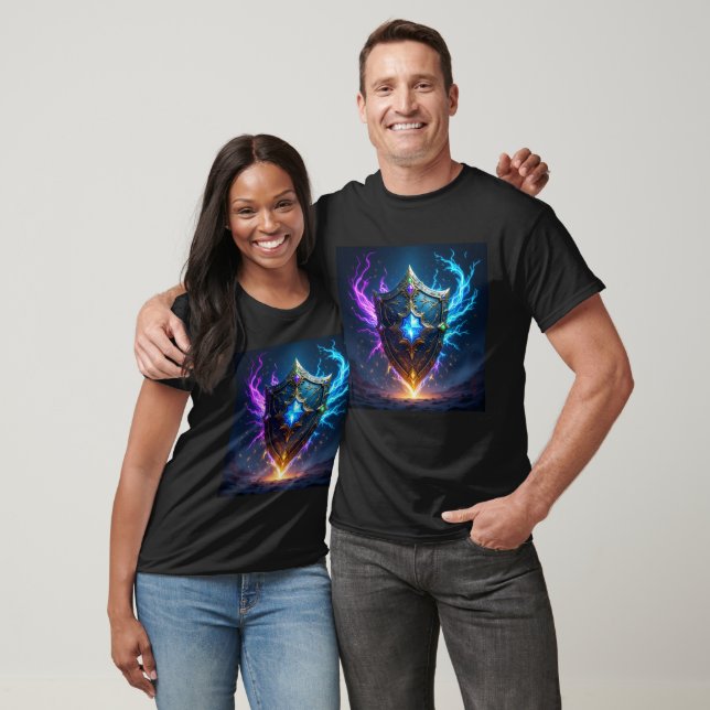 T-shirt Epic Fantasy Shield with Radiant Energy Burst – Ma (Unisexe)