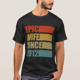 T-shirt Epic Femme depuis 2012 Vintage 9e Mariage Annivers