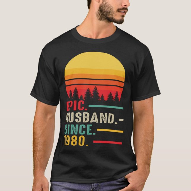 T-shirt Epic Husband Since 1980 Happy Anniversary (Devant)