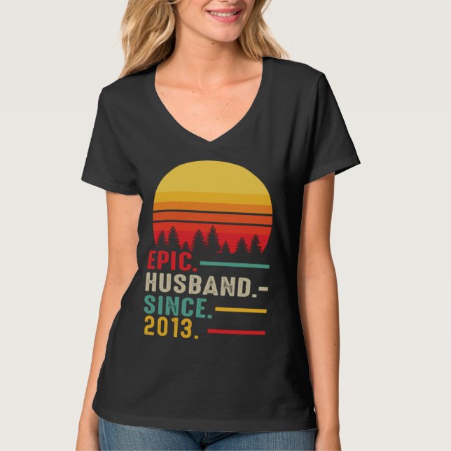 T-shirt Epic Husband Since 2013 Happy Anniversary (Devant)