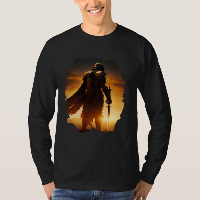 T-shirt Epic knight at sunset on the field (Devant)