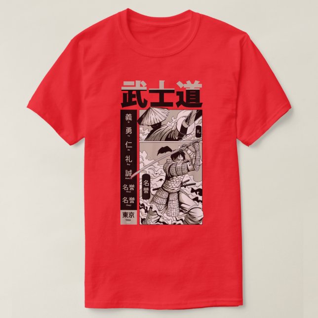 T-shirt Epic Manga Samurai Fight  (2) (Design devant)