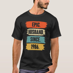 T-shirt Epic Mari depuis 1986 Vintage 36ème Mariage Anive