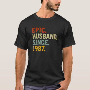 T-shirt Epic Mari Depuis 1987 - Funny 35E Mariage Anniv