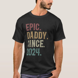 T-shirt Epic papa depuis 2024 Vintage nouveau père premier