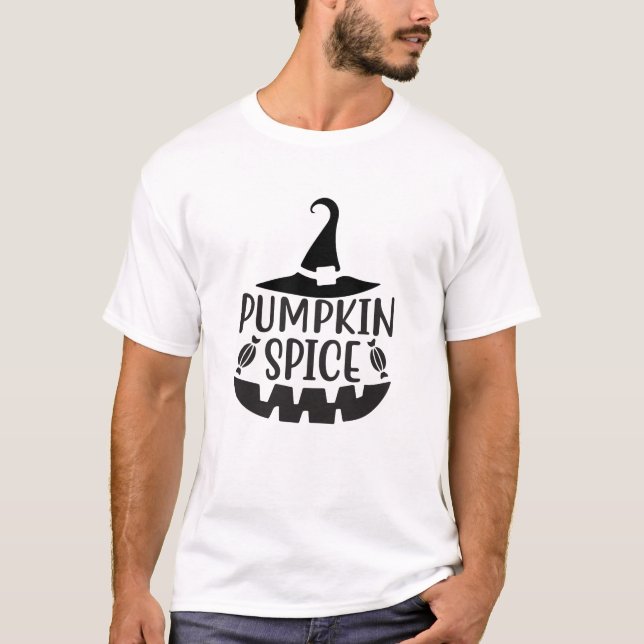 T-shirt Épice citrouille avec une sorcière Jack-O-Lantern (Devant)