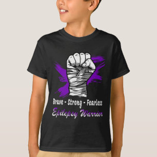 T-shirt Epilepsie Guerrier Combattez Ribbon Violet Épileps
