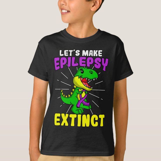 T-shirt Epilepsie Guerrier Epileptique Extinct Dinosaure S (Devant)
