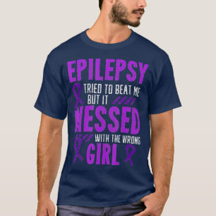 T-shirt Epilepsie Guerrier Jour Epileptique Fille pourpre