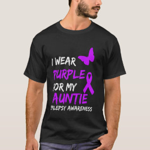 T-shirt Epilepsie Je Porte Du Purple Pour Ma Tante Ruban