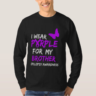 T-shirt Epilepsie Je Porte Du Purple Pour Mon Frère Ruban