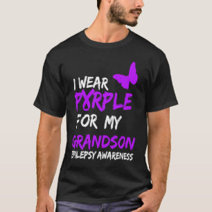 T-shirt Epilepsie Je Porte Du Purple Pour Mon Grand-Fils R