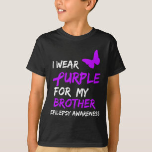 T-shirt Epilepsie Je Porte Du Violet Pour Mon Frère Ruban