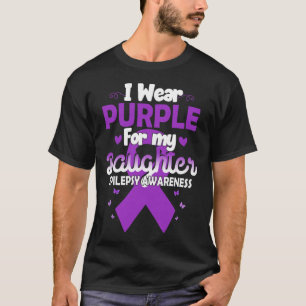 T-shirt Epilepsie Ruban Je Porte Violet Pour Ma Fille Awar