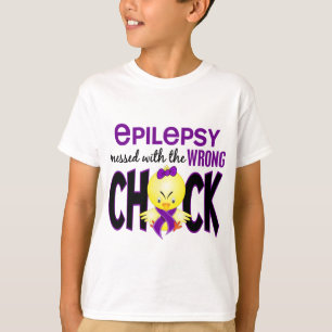 T-shirt Épilepsie salie avec le poussin faux