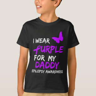 T-shirt Epilepsie Sensibilisation Je Porte Violet Pour Mon