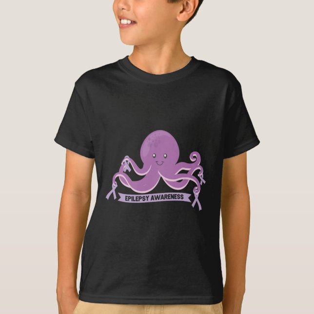 T-shirt Epilepsie Sensibilisation Ruban Octopus (Devant)