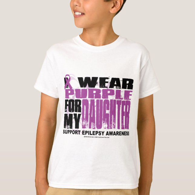 T-shirt Epilepsie violet pour fille (Devant)
