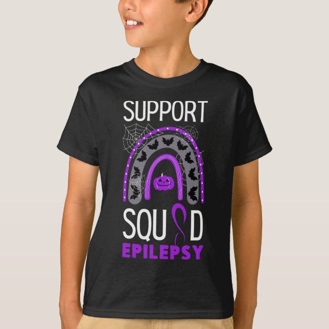 T-shirt Epilepsie Violet Sensibilisation Équipe de ruban H (Devant)