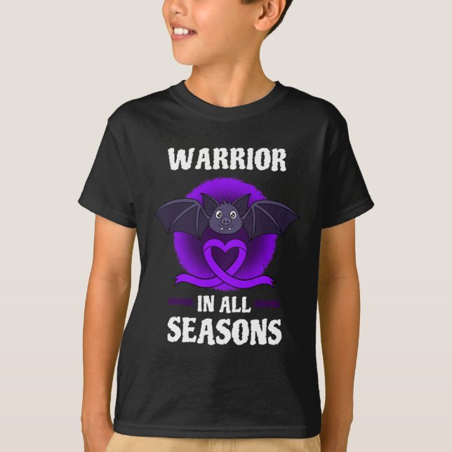 T-shirt Epilepsie Violet Sensibilisation Ribbon Guerrier B (Devant)