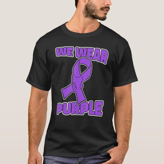 T-shirt Epilepsy Awareness Great Purple Ribbon  Epilepsy A (Devant)