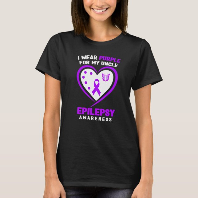 T-shirt Epilepsy Awareness   I Wear purple For My Uncle (Devant)