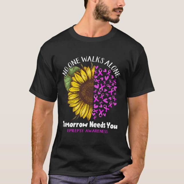 T-shirt Epilepsy Awareness NO ONE WALKS ALONE TOMORROW NEE (Devant)