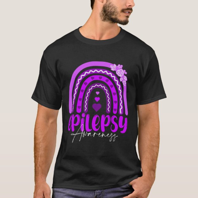 T-shirt Epilepsy Awareness-rainbow Purple .co  (Devant)