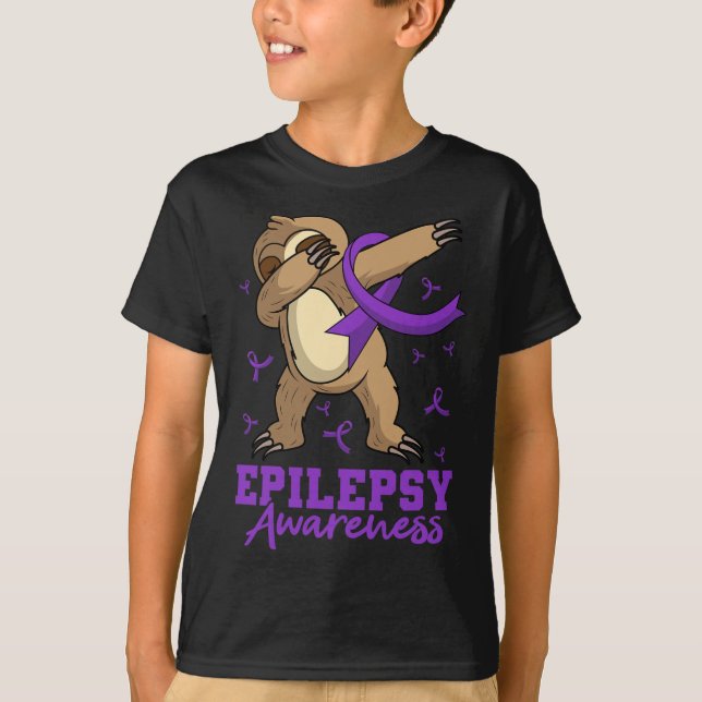 T-shirt Epilepsy Awareness Sloth Dabbing Epileptic Epileps (Devant)