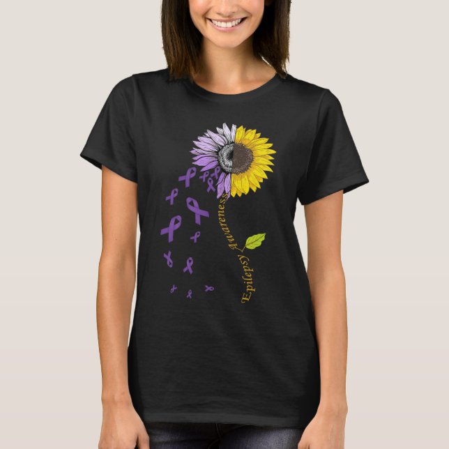 T-shirt Epilepsy Awareness Sunflower  (Devant)