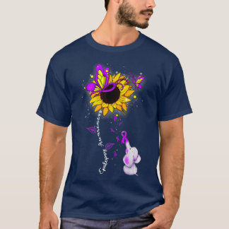 T-shirt Epilepsy Awareness Sunflower Elephant Men Womens