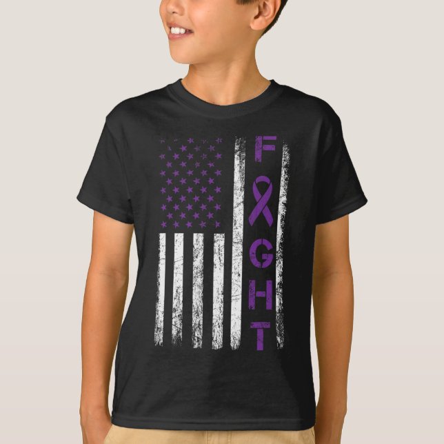 T-shirt Epilepsy Fighter USA Drapeau - Fight Epilepsy Awar (Devant)