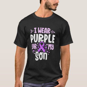 T-shirt Epilepsy Ribbon Je Porte Violet Pour Mon Fils Don 