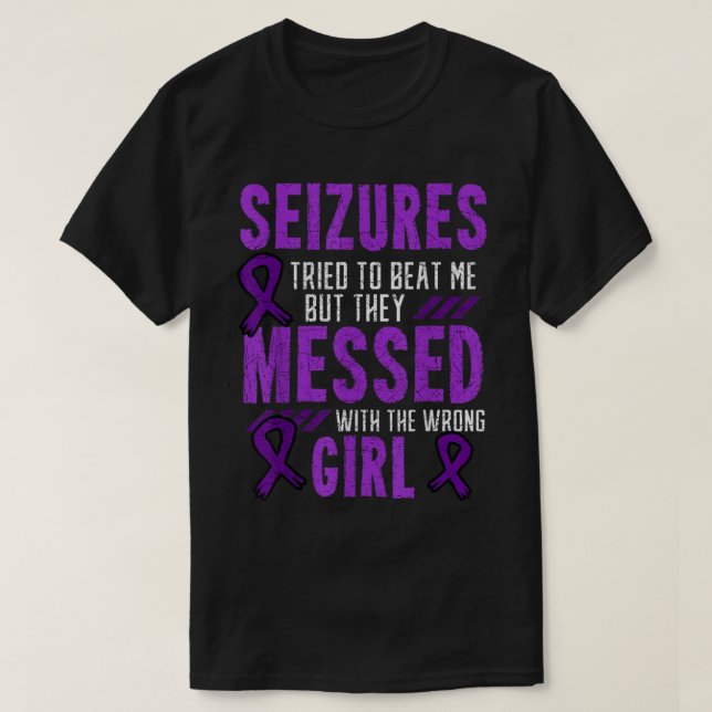 T-shirt Epilepsy Seizure Neurological Disorder Purple Ribb (Design devant)