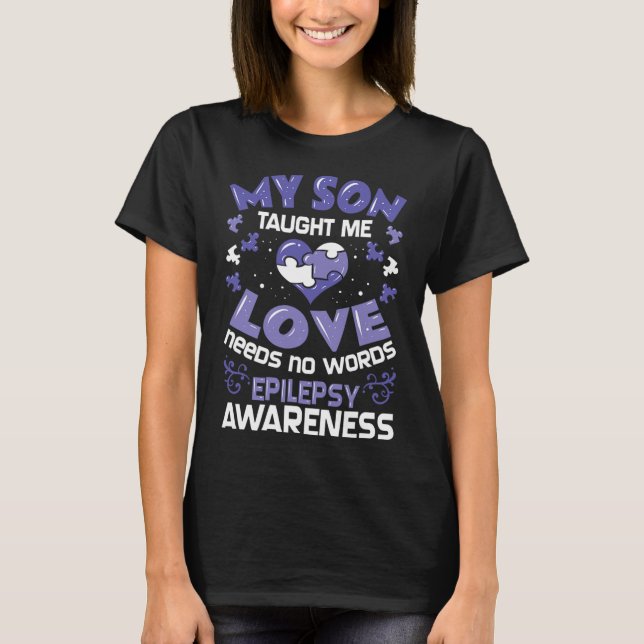 T-shirt Epilepsy Support - Epileptic Awareness Son  (Devant)